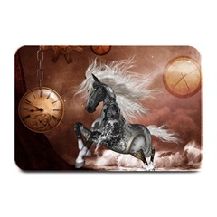 Steampunk, Awesome Steampunk Horse With Clocks And Gears In Silver Plate Mats by FantasyWorld7