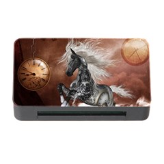 Steampunk, Awesome Steampunk Horse With Clocks And Gears In Silver Memory Card Reader With Cf by FantasyWorld7