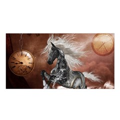 Steampunk, Awesome Steampunk Horse With Clocks And Gears In Silver Satin Shawl by FantasyWorld7