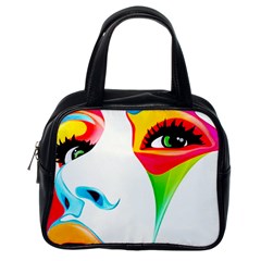 Colourful Art Face Classic Handbags (one Side) by MaryIllustrations