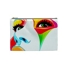 Colourful Art Face Cosmetic Bag (medium)  by MaryIllustrations