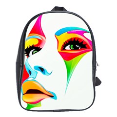 Colourful Art Face School Bag (large) by MaryIllustrations