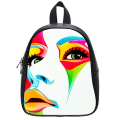 Colourful Art Face School Bag (small)