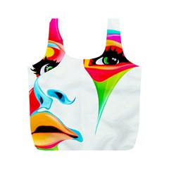 Colourful Art Face Full Print Recycle Bags (m)  by MaryIllustrations