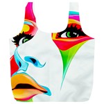 colourful art face Full Print Recycle Bags (L)  Front