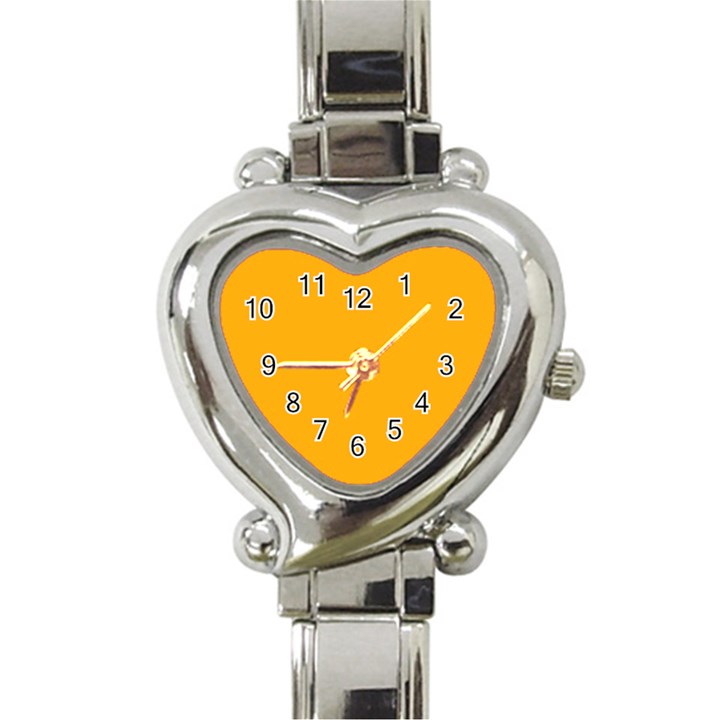 Pale Pumpkin Orange Creepy Hollow Halloween  Heart Italian Charm Watch