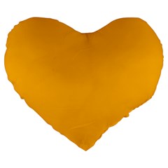 Pale Pumpkin Orange Creepy Hollow Halloween  Large 19  Premium Flano Heart Shape Cushions by PodArtist