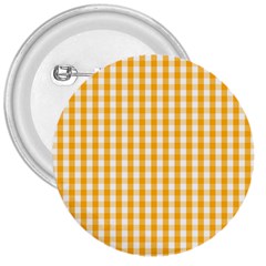 Pale Pumpkin Orange And White Halloween Gingham Check 3  Buttons by PodArtist