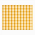 Pale Pumpkin Orange and White Halloween Gingham Check Small Glasses Cloth Front