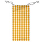 Pale Pumpkin Orange and White Halloween Gingham Check Jewelry Bag Front