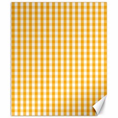 Pale Pumpkin Orange And White Halloween Gingham Check Canvas 8  X 10  by PodArtist