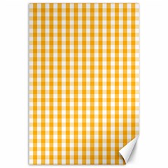 Pale Pumpkin Orange And White Halloween Gingham Check Canvas 12  X 18   by PodArtist