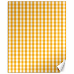 Pale Pumpkin Orange And White Halloween Gingham Check Canvas 16  X 20   by PodArtist