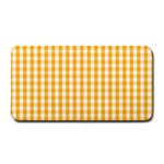 Pale Pumpkin Orange and White Halloween Gingham Check Medium Bar Mats 16 x8.5  Bar Mat