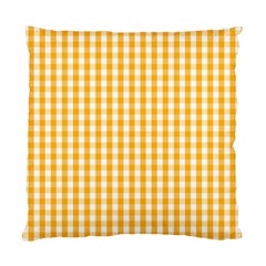 Pale Pumpkin Orange And White Halloween Gingham Check Standard Cushion Case (two Sides) by PodArtist