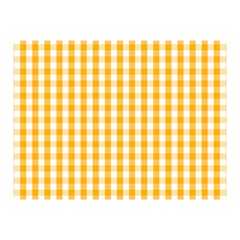 Pale Pumpkin Orange And White Halloween Gingham Check Double Sided Flano Blanket (mini)  by PodArtist