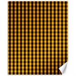 Pale Pumpkin Orange and Black Halloween Gingham Check Canvas 16  x 20   15.75 x19.29  Canvas - 1