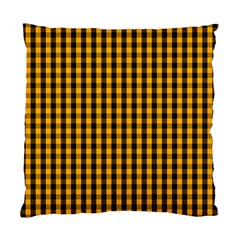 Pale Pumpkin Orange And Black Halloween Gingham Check Standard Cushion Case (one Side) by PodArtist