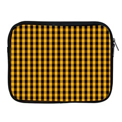 Pale Pumpkin Orange And Black Halloween Gingham Check Apple Ipad 2/3/4 Zipper Cases by PodArtist