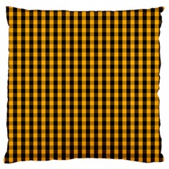 Pale Pumpkin Orange And Black Halloween Gingham Check Standard Flano Cushion Case (one Side) by PodArtist