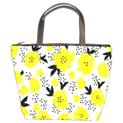 Yellow Flowers Bucket Handbag