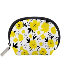 Yellow Flowers Accessory Pouch (small) by justbeeinspired2