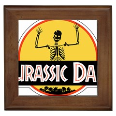 Jurassic Dad Dinosaur Skeleton Funny Birthday Gift Framed Tiles by PodArtist