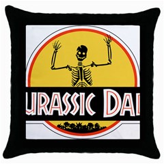 Jurassic Dad Dinosaur Skeleton Funny Birthday Gift Throw Pillow Case (black) by PodArtist