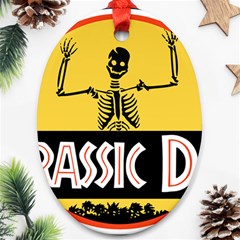 Jurassic Dad Dinosaur Skeleton Funny Birthday Gift Oval Ornament (two Sides) by PodArtist