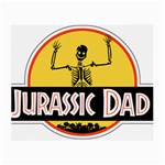 Jurassic Dad Dinosaur Skeleton Funny Birthday Gift Small Glasses Cloth (2-Side) Front