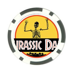 Jurassic Dad Dinosaur Skeleton Funny Birthday Gift Poker Chip Card Guard by PodArtist