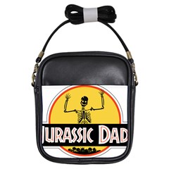 Jurassic Dad Dinosaur Skeleton Funny Birthday Gift Girls Sling Bags by PodArtist