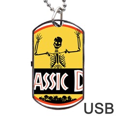 Jurassic Dad Dinosaur Skeleton Funny Birthday Gift Dog Tag Usb Flash (two Sides) by PodArtist