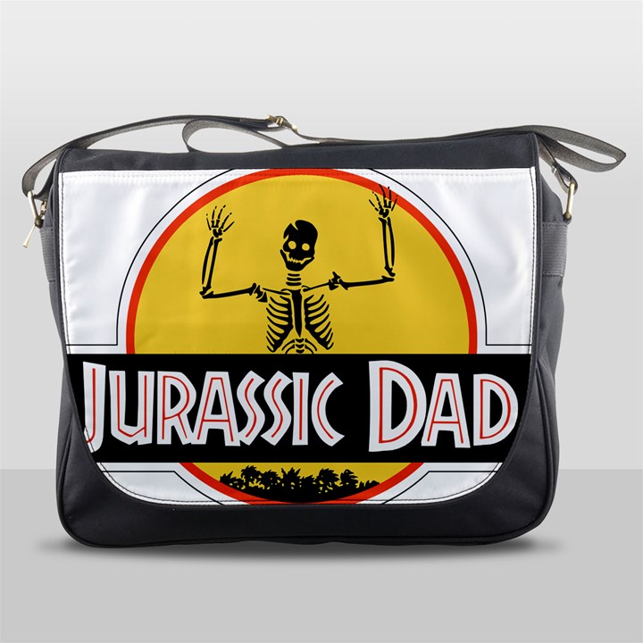 Jurassic Dad Dinosaur Skeleton Funny Birthday Gift Messenger Bags