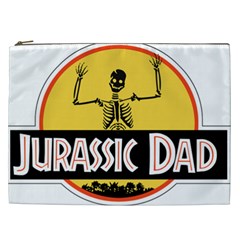 Jurassic Dad Dinosaur Skeleton Funny Birthday Gift Cosmetic Bag (xxl)  by PodArtist