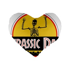 Jurassic Dad Dinosaur Skeleton Funny Birthday Gift Standard 16  Premium Heart Shape Cushions by PodArtist