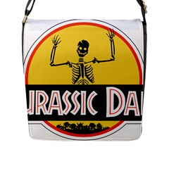 Jurassic Dad Dinosaur Skeleton Funny Birthday Gift Flap Messenger Bag (l)  by PodArtist