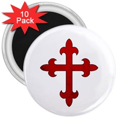 Crusader Cross 3  Magnets (10 Pack)  by Valentinaart