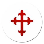 Crusader Cross Magnet 5  (Round) Front