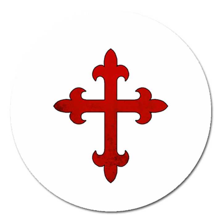 Crusader Cross Magnet 5  (Round)