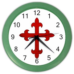 Crusader Cross Color Wall Clocks by Valentinaart