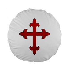 Crusader Cross Standard 15  Premium Flano Round Cushions by Valentinaart