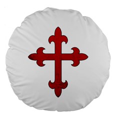 Crusader Cross Large 18  Premium Flano Round Cushions by Valentinaart