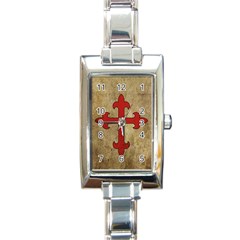 Crusader Cross Rectangle Italian Charm Watch by Valentinaart