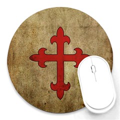 Crusader Cross Round Mousepads by Valentinaart