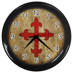 Crusader Cross Wall Clocks (black) by Valentinaart