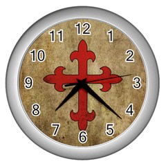 Crusader Cross Wall Clocks (silver)  by Valentinaart