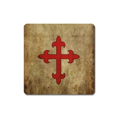 Crusader Cross Square Magnet by Valentinaart