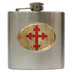 Crusader Cross Hip Flask (6 oz) Front