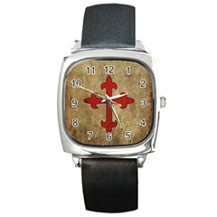 Crusader Cross Square Metal Watch by Valentinaart